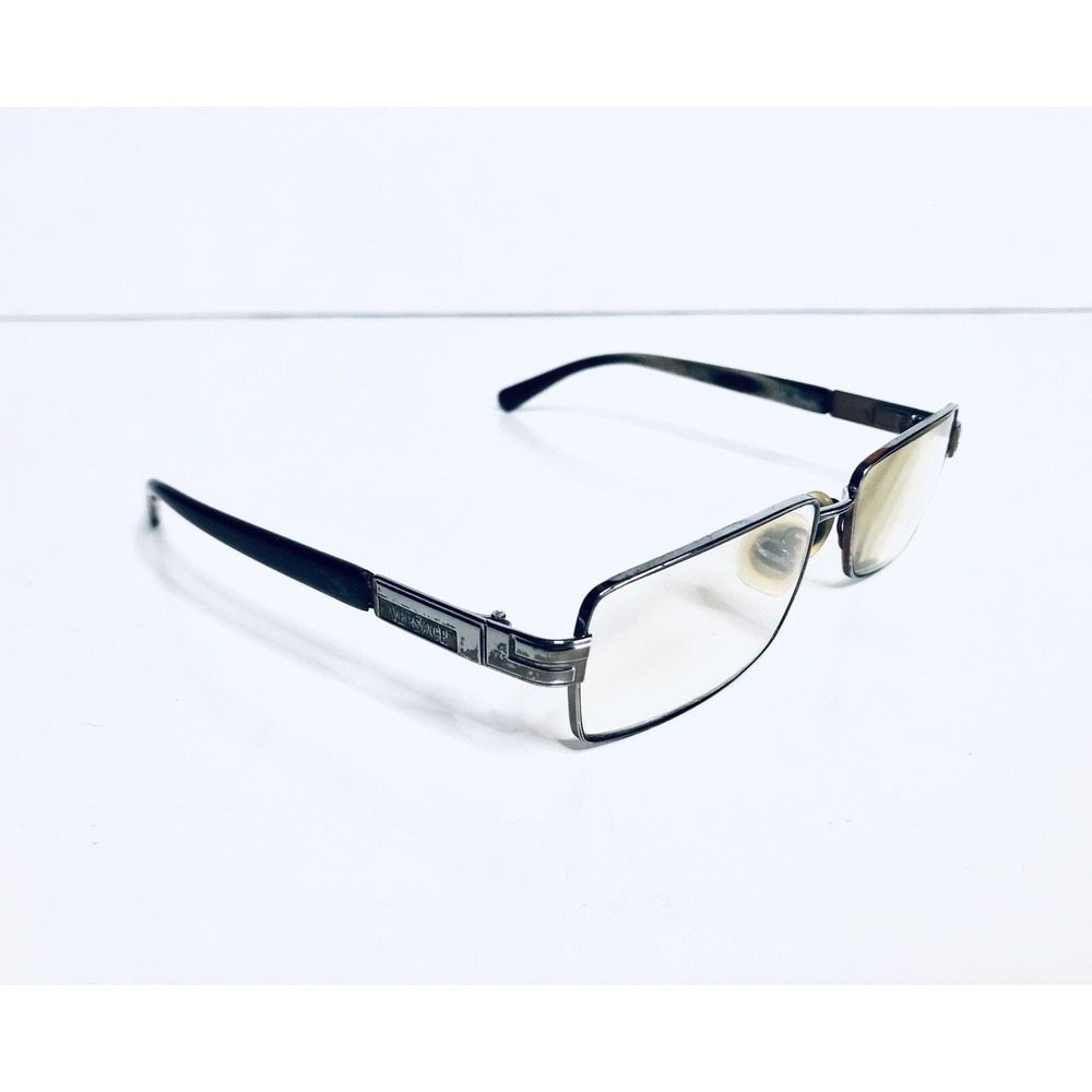 Versace Silver Metal Rectangular Glasses w Tortoise Temples Italy MOD 53 16 135 - Picture 4 of 11